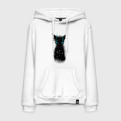 Толстовка-худи хлопковая мужская Dark Cat, цвет: белый