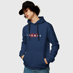 Толстовка-худи хлопковая мужская Thomas Mraz, цвет: тёмно-синий — фото 2