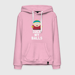 Толстовка-худи хлопковая мужская Suck My Balls, цвет: светло-розовый