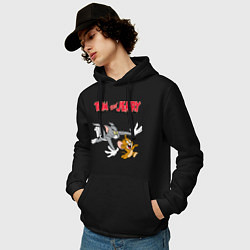 Толстовка-худи хлопковая мужская Tom & Jerry, цвет: черный — фото 2