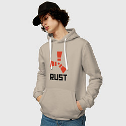 Толстовка-худи хлопковая мужская RUST, цвет: миндальный — фото 2