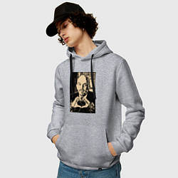 Толстовка-худи хлопковая мужская Ленин Oko, цвет: меланж — фото 2