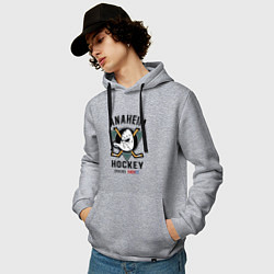 Толстовка-худи хлопковая мужская ANAHEIM DUCKS, цвет: меланж — фото 2
