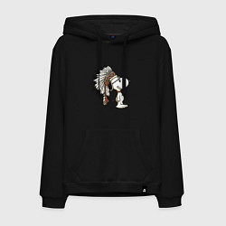 Толстовка-худи хлопковая мужская Snoopy, цвет: черный