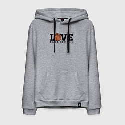 Толстовка-худи хлопковая мужская Love Basketball, цвет: меланж