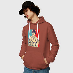 Толстовка-худи хлопковая мужская Бруно Буччеллати, цвет: кирпичный — фото 2