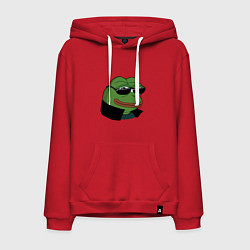 Толстовка-худи хлопковая мужская Pepe в очках EZ, цвет: красный
