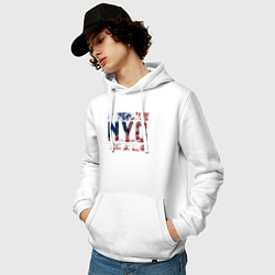 Толстовка-худи хлопковая мужская Нью-Йорк Сити, цвет: белый — фото 2