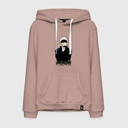 Толстовка-худи хлопковая мужская Jujutsu Kaisen - Satoru Gojou, цвет: пыльно-розовый