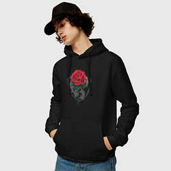 Толстовка-худи хлопковая мужская Skull&Rose, цвет: черный — фото 2