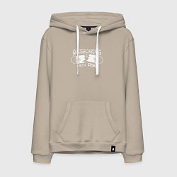 Толстовка-худи хлопковая мужская Скейтборд, цвет: миндальный