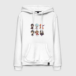 Толстовка-худи хлопковая мужская Gintama Characters, цвет: белый