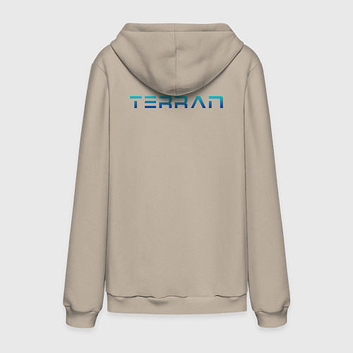 Мужская толстовка-худи Terran logo mini Blue / Миндальный – фото 2