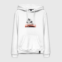Толстовка-худи хлопковая мужская Palm tree, цвет: белый
