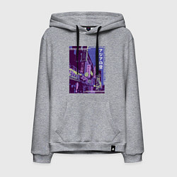 Толстовка-худи хлопковая мужская Neon Asian Street Vaporwave, цвет: меланж