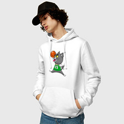 Толстовка-худи хлопковая мужская Jordan Cat, цвет: белый — фото 2