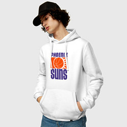 Толстовка-худи хлопковая мужская Phoenix Suns, цвет: белый — фото 2