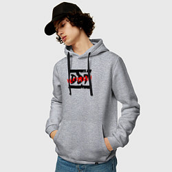 Толстовка-худи хлопковая мужская DDT НЕ СТРЕЛЯЙ!, цвет: меланж — фото 2