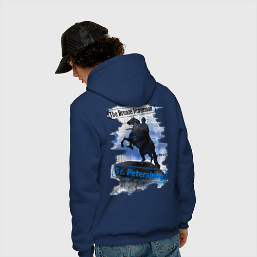 Мужская толстовка-худи The Bronze Horseman / Тёмно-синий – фото 4