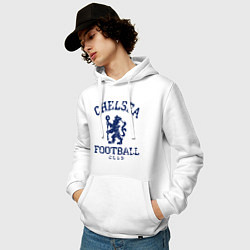 Толстовка-худи хлопковая мужская Chelsea FC: Lion цвета белый — фото 2