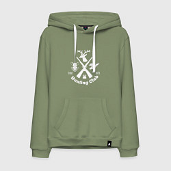 Толстовка-худи хлопковая мужская Hunting club, цвет: авокадо