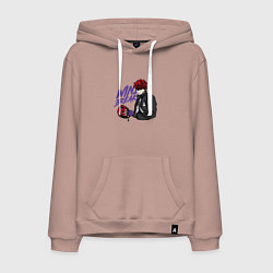 Толстовка-худи хлопковая мужская Vinny Hong, цвет: пыльно-розовый