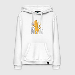 Толстовка-худи хлопковая мужская Born To Wild, цвет: белый