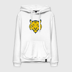 Толстовка-худи хлопковая мужская Yellow Tiger, цвет: белый