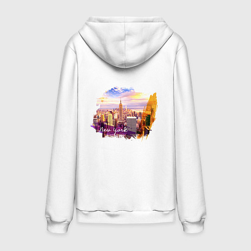 Мужская толстовка-худи Города и страны Нью-Йорк США / Белый – фото 2