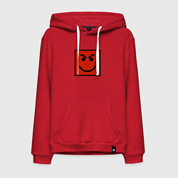 Толстовка-худи хлопковая мужская BON JOVI HAVE A NICE DAY SMILE LOGO, цвет: красный