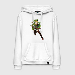 Толстовка-худи хлопковая мужская Zelda1, цвет: белый