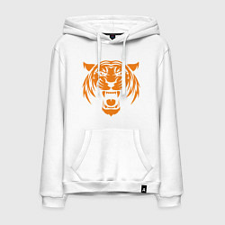 Толстовка-худи хлопковая мужская Orange - Tiger, цвет: белый