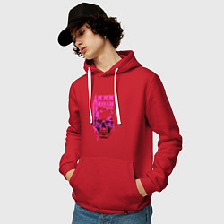 Толстовка-худи хлопковая мужская Pink Hoonigan, цвет: красный — фото 2