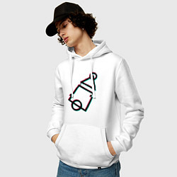 Толстовка-худи хлопковая мужская Logo Squid Game, цвет: белый — фото 2