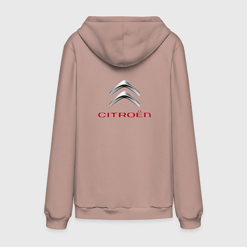 Мужская толстовка-худи CITROEN LOGO спина / Пыльно-розовый – фото 2