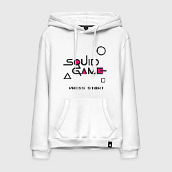 Толстовка-худи хлопковая мужская Squid Game - Press Start, цвет: белый
