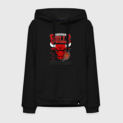 Толстовка-худи хлопковая мужская Chicago Bulls NBA, цвет: черный