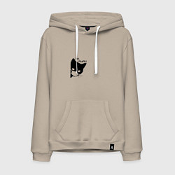 Толстовка-худи хлопковая мужская Кот в маске, цвет: миндальный