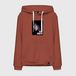 Толстовка-худи хлопковая мужская Чон Джин Су, цвет: кирпичный