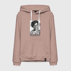 Толстовка-худи хлопковая мужская Harry Styles, цвет: пыльно-розовый