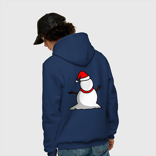 Мужская толстовка-худи Двухсторонний снеговик / Тёмно-синий – фото 4
