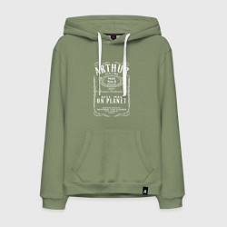 Толстовка-худи хлопковая мужская АРТУР в стиле ДЖЕК ДЭНИЭЛС, цвет: авокадо