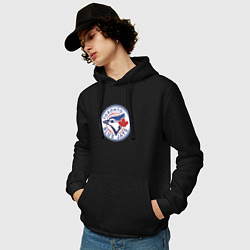 Толстовка-худи хлопковая мужская Toronto Blue Jays, цвет: черный — фото 2