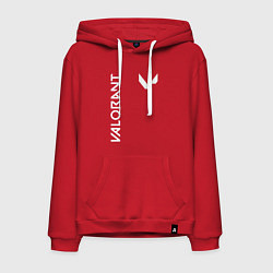 Толстовка-худи хлопковая мужская Valorant - Logo, цвет: красный
