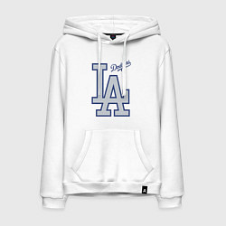 Толстовка-худи хлопковая мужская Los Angeles Dodgers - baseball team, цвет: белый