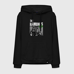 Толстовка-худи хлопковая мужская The Ramones Рамоунз, цвет: черный