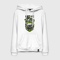Толстовка-худи хлопковая мужская Геймер, цвет: белый