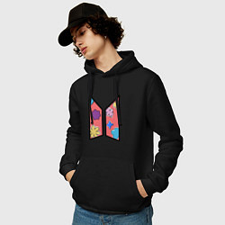Толстовка-худи хлопковая мужская BTS Permission To Dance КОНФЕТКИ, цвет: черный — фото 2