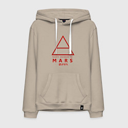 Толстовка-худи хлопковая мужская 30 Seconds to Mars рок, цвет: миндальный