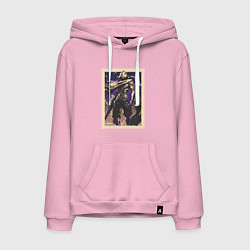 Толстовка-худи хлопковая мужская Omen art, цвет: светло-розовый